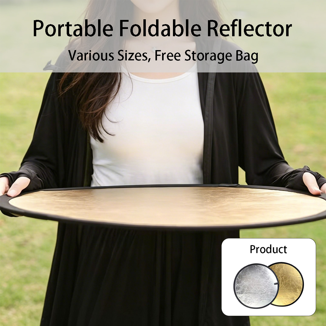 Photography Lighting Reflector - 30、60cm Round Dual‑Sided Silver White Reflector