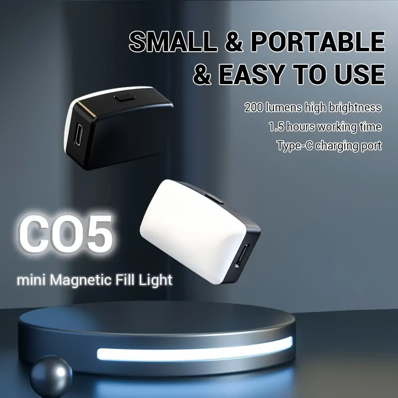 Photography Lighting Game - Mini Magnetic LED Selfie Light for