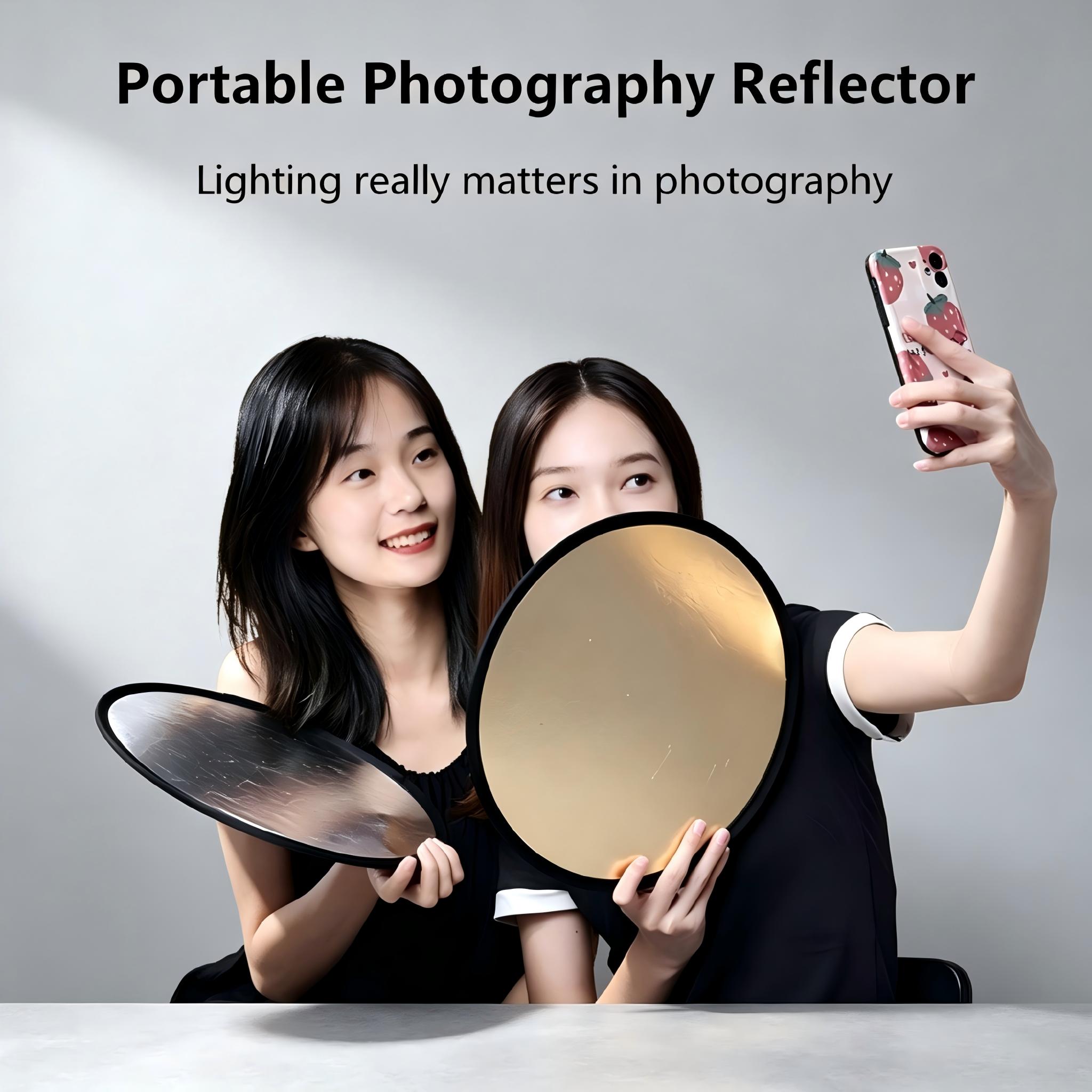 30、60cm Round Dual‑Sided Silve - Photography Lighting Reflector ulasan dan harga