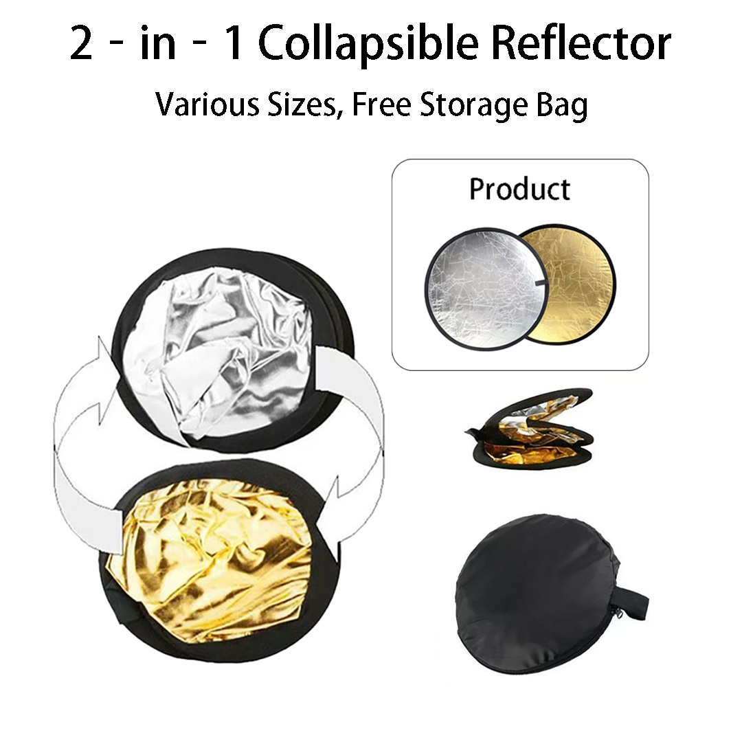 30、60cm Round Dual‑Sided Silve - Photography Lighting Reflector ulasan dan harga