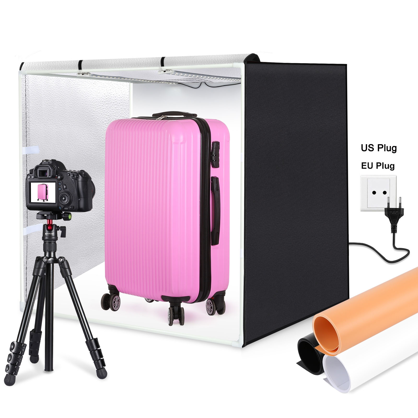 PULUZ 80cm Folding Portable 72 - Photography Lighting Kit With Backdrop ulasan dan harga
