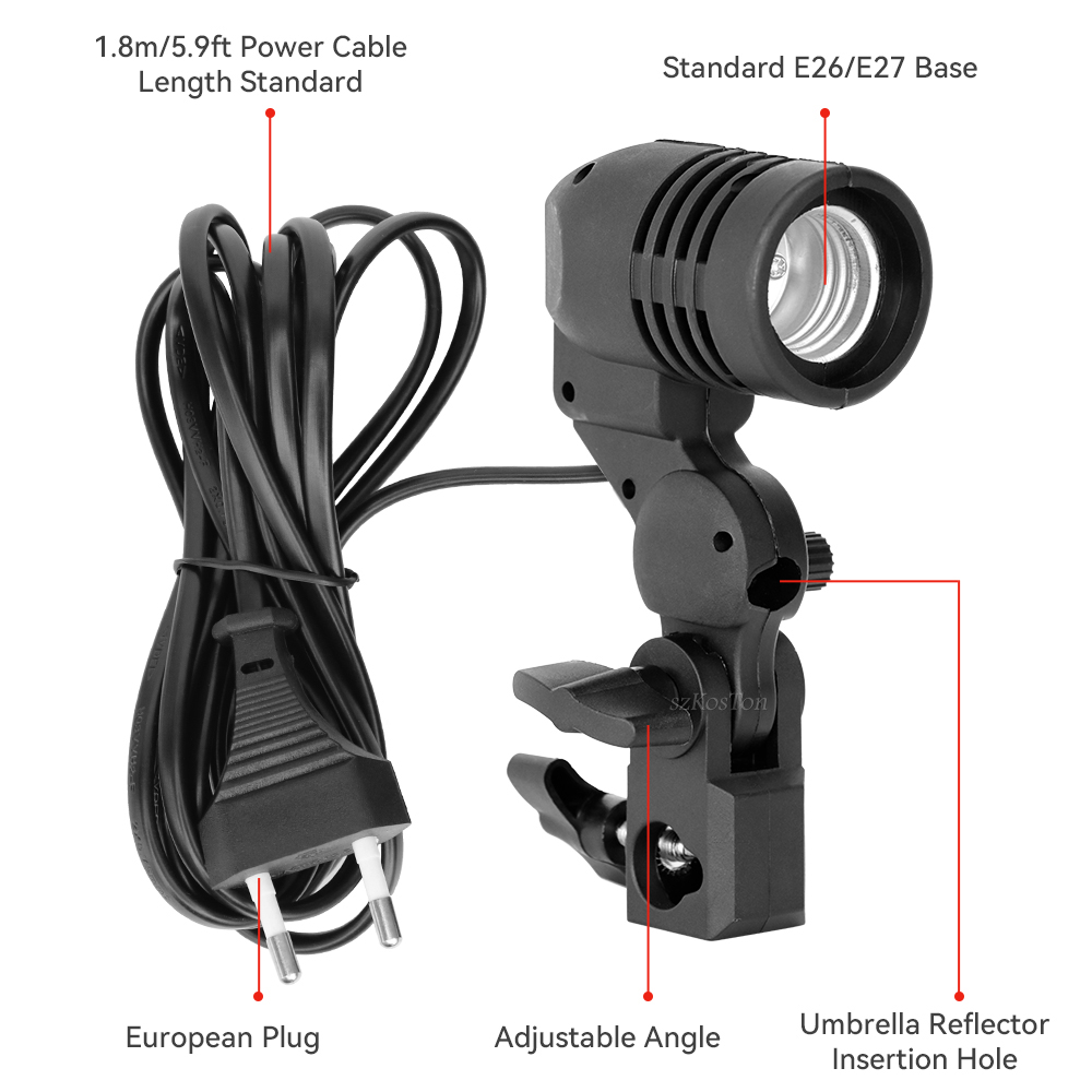 Single Head Bulb Holder E27 So - Photography Umbrella Lighting Kit ulasan dan harga