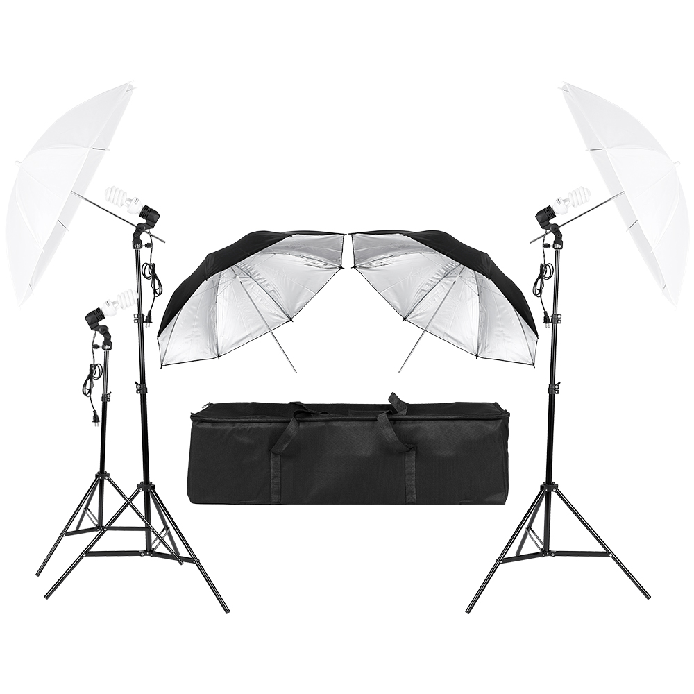 3*45W Photography Photo Video  - Photography Umbrella Lighting Kit ulasan dan harga