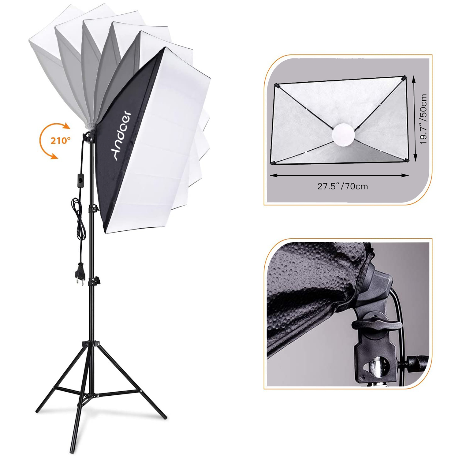 Andoer Softbox Lighting Set St - Photography Umbrella Lighting Kit ulasan dan harga