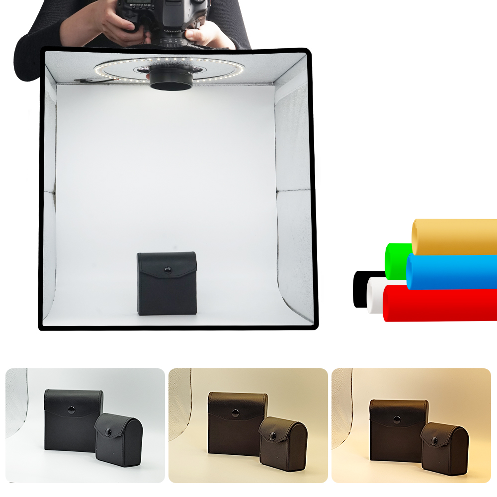 Lightdow Dimmable Photo Box LE - Photography Lighting Kit With Backdrop ulasan dan harga